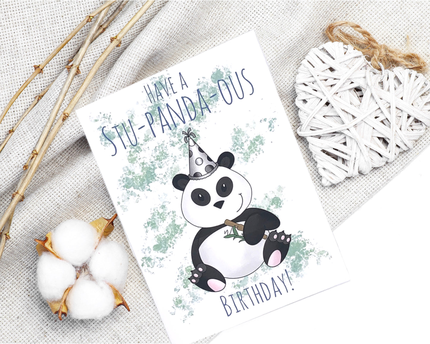 "Have a Stu-panda-ous birthday!" Card