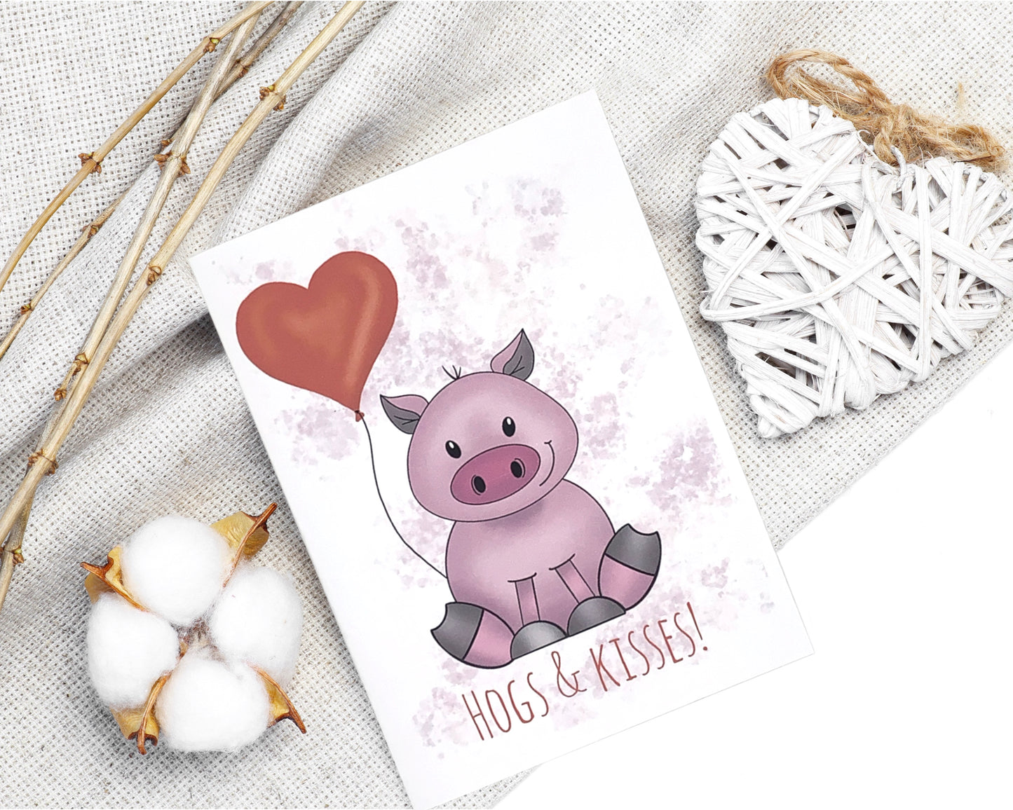 Hogs & Kisses Pig Card