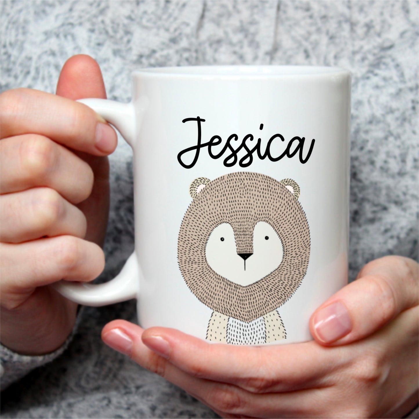 Lion Personalised Mug (Cute Sitting Design)