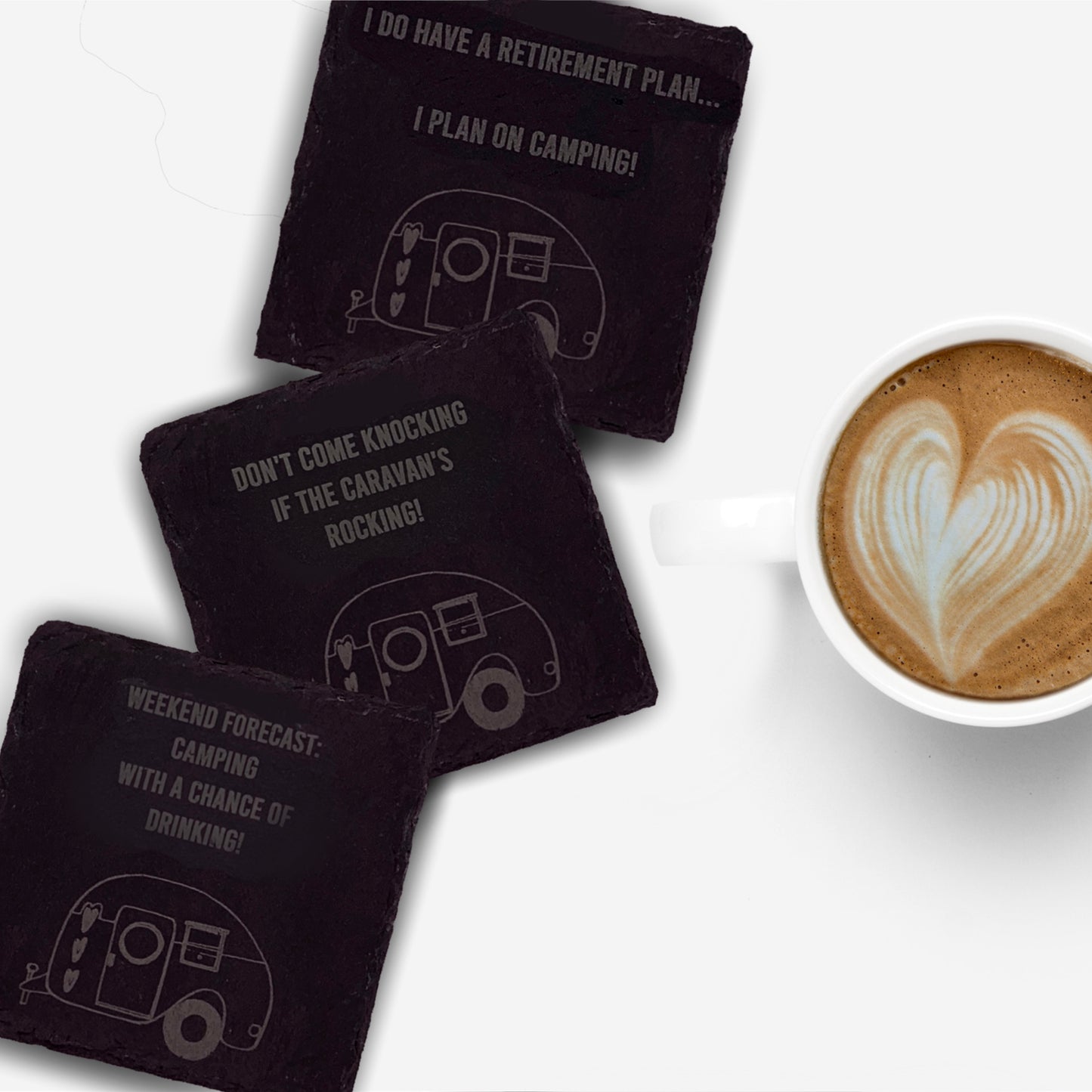 Caravan Themed Slate Coasters