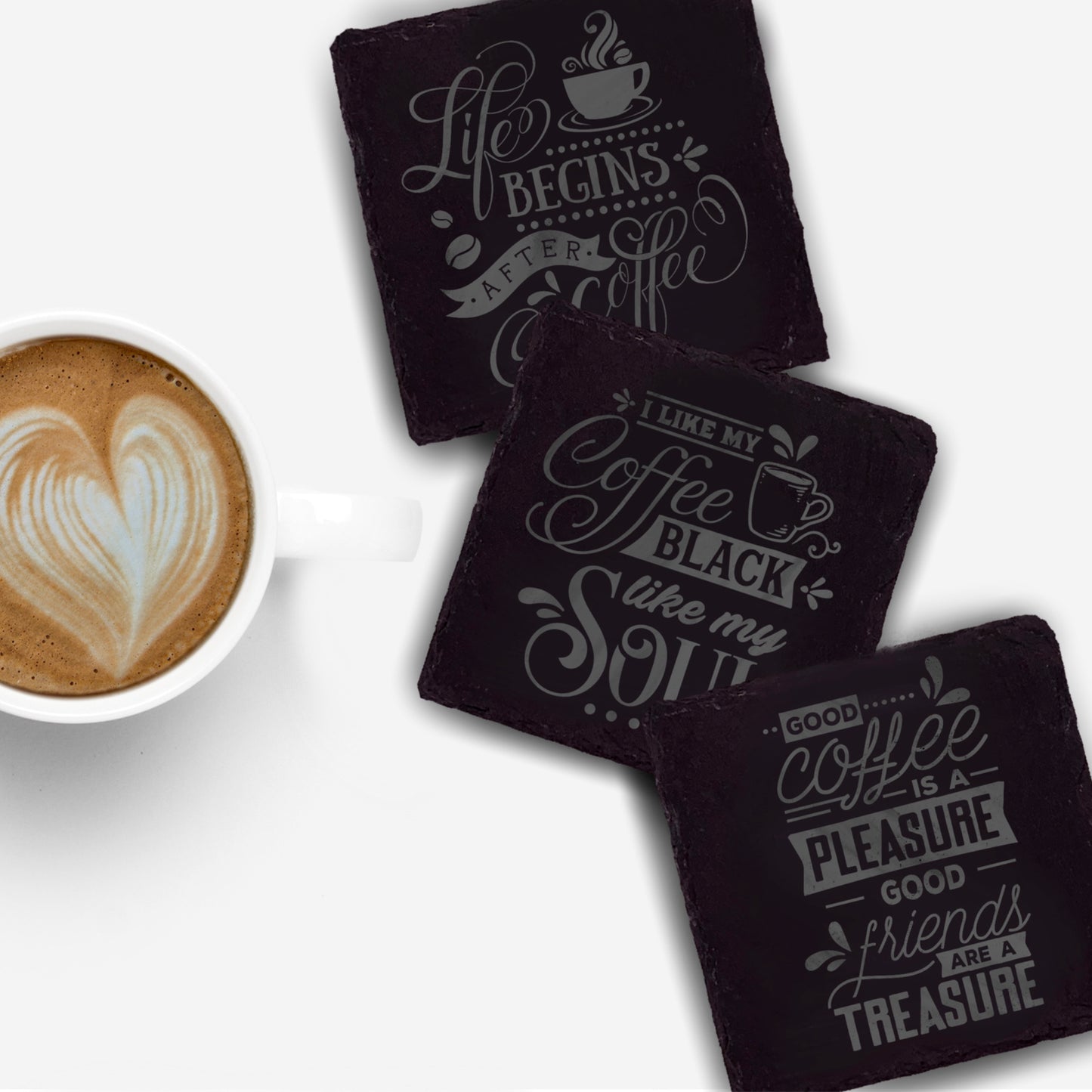 Coffee Quote Slate Coasters
