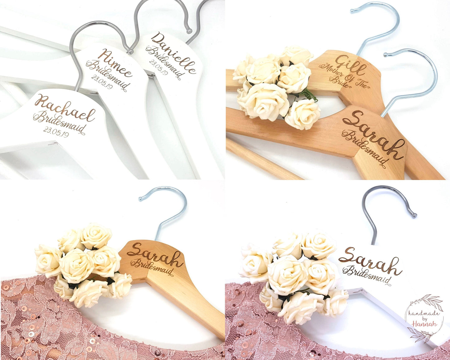 Personalised Engraved Wedding/Bridal Dress Hangers