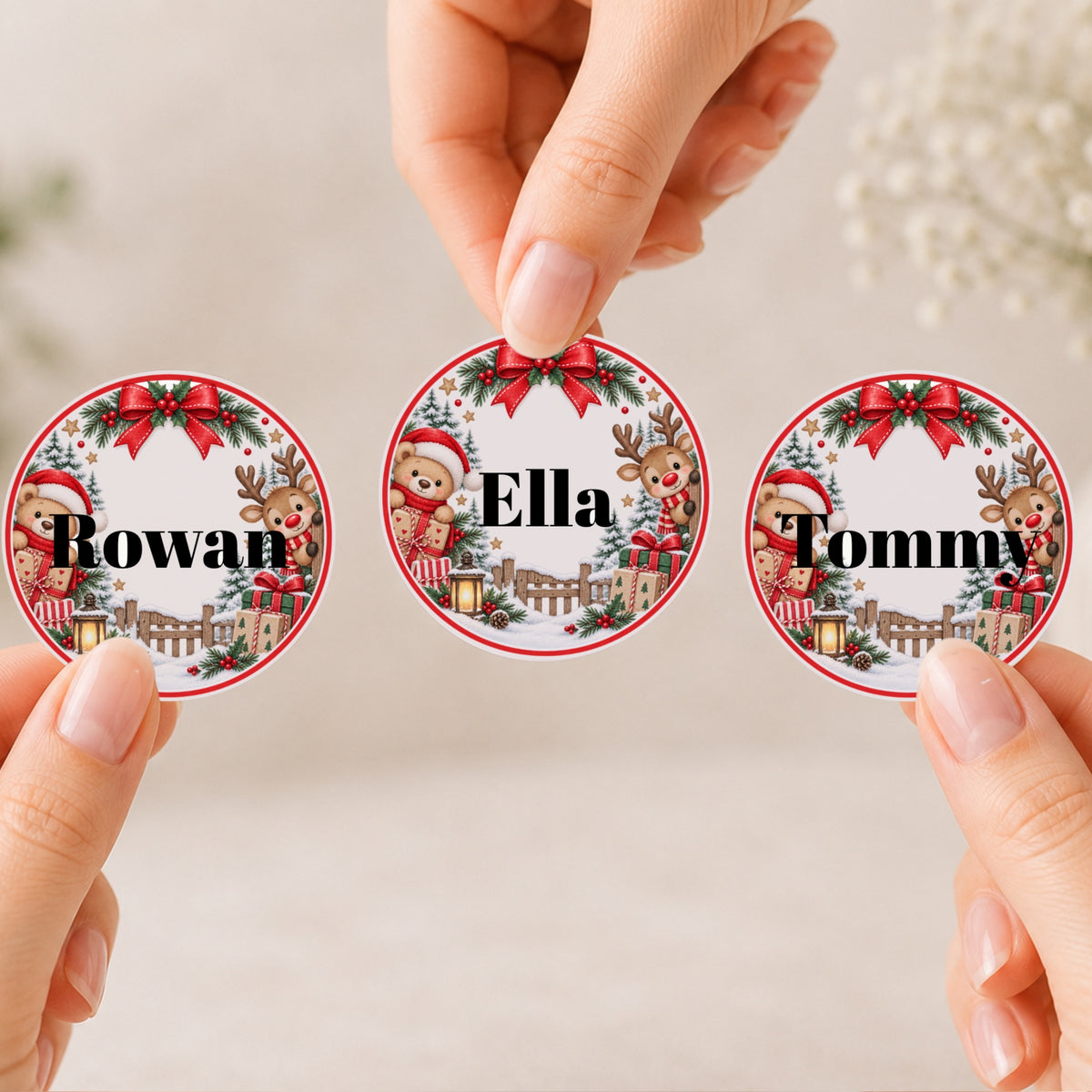 Teddy Christmas Stickers