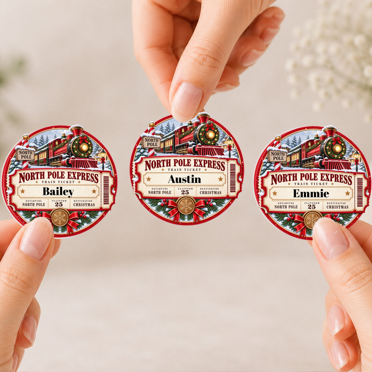 North Pole Express Christmas Stickers