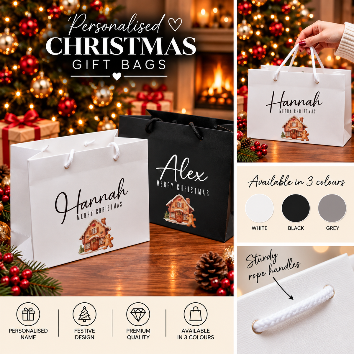 Gingerbread Christmas Gift Bag