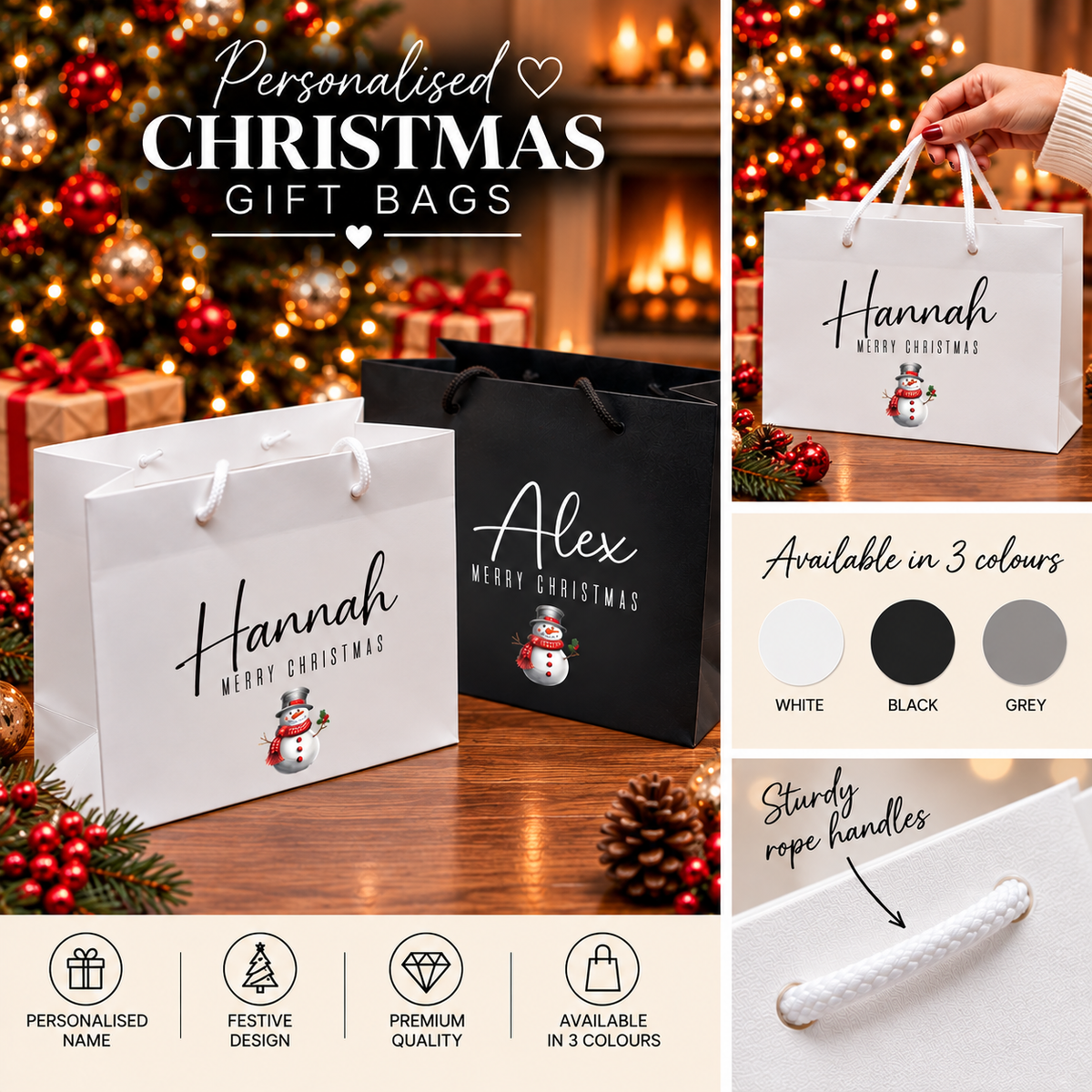 Snowman Christmas Gift Bag