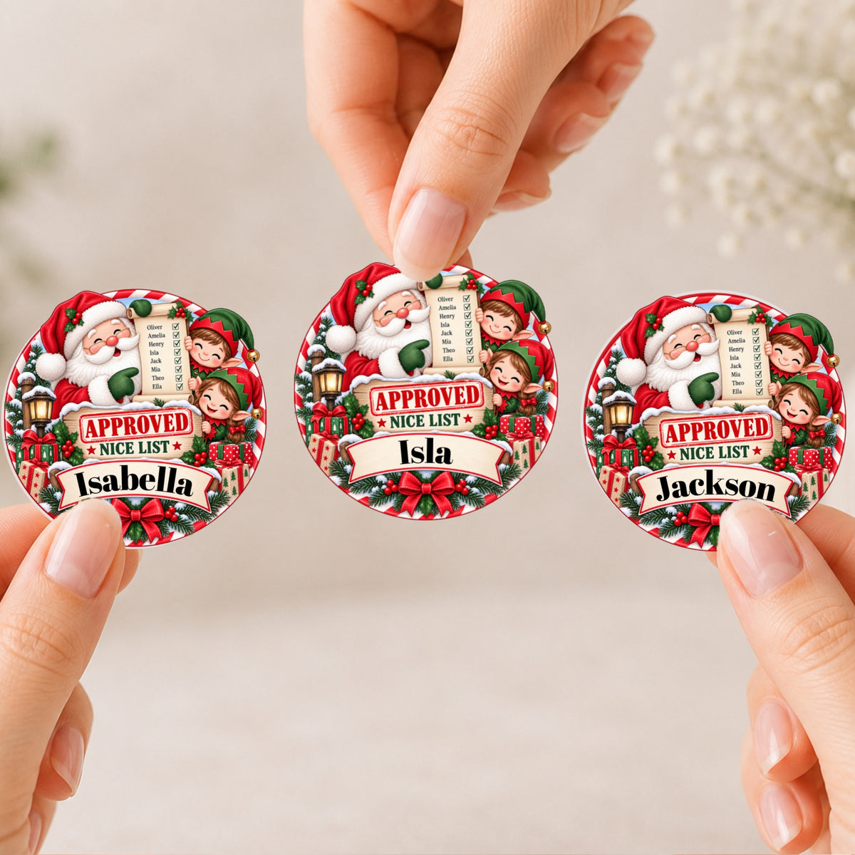 Nice List Christmas Stickers