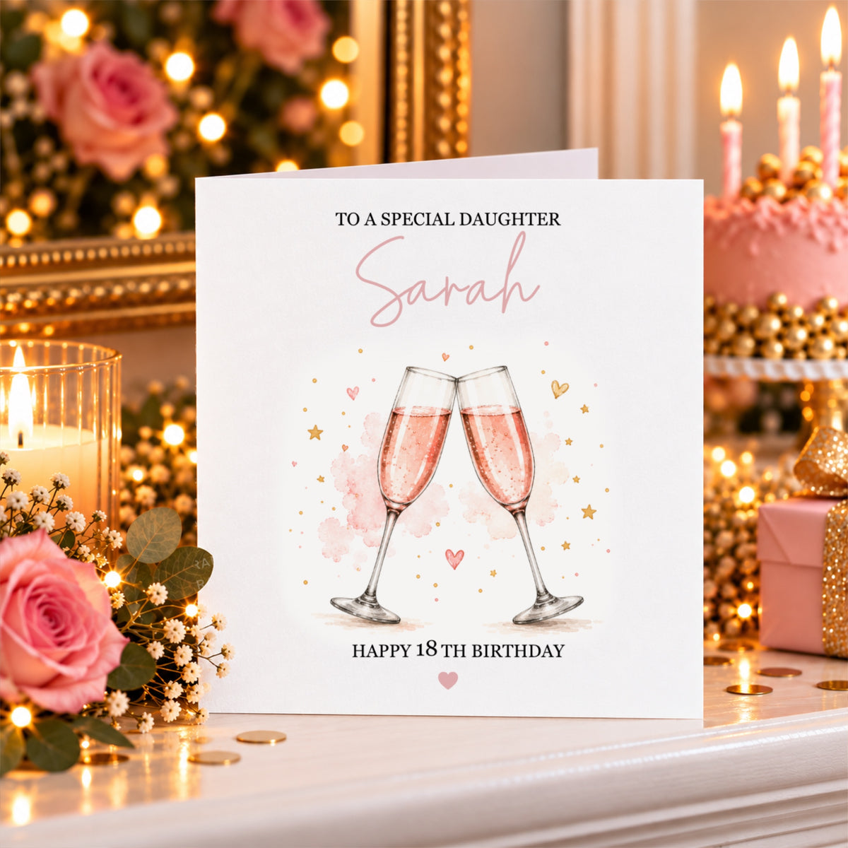 Champagne Birthday Card