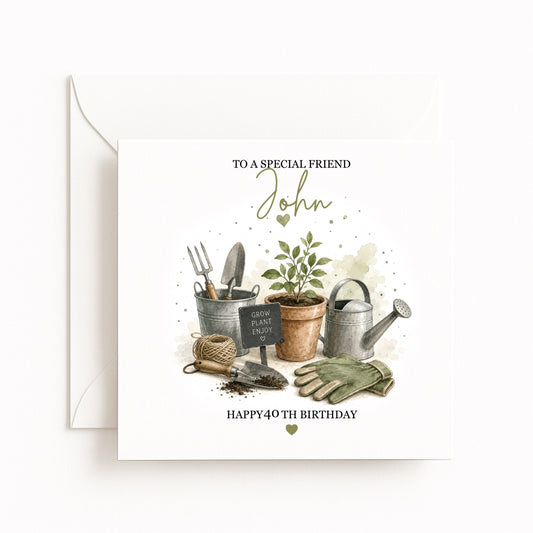 Personalised Gardener Birthday Card