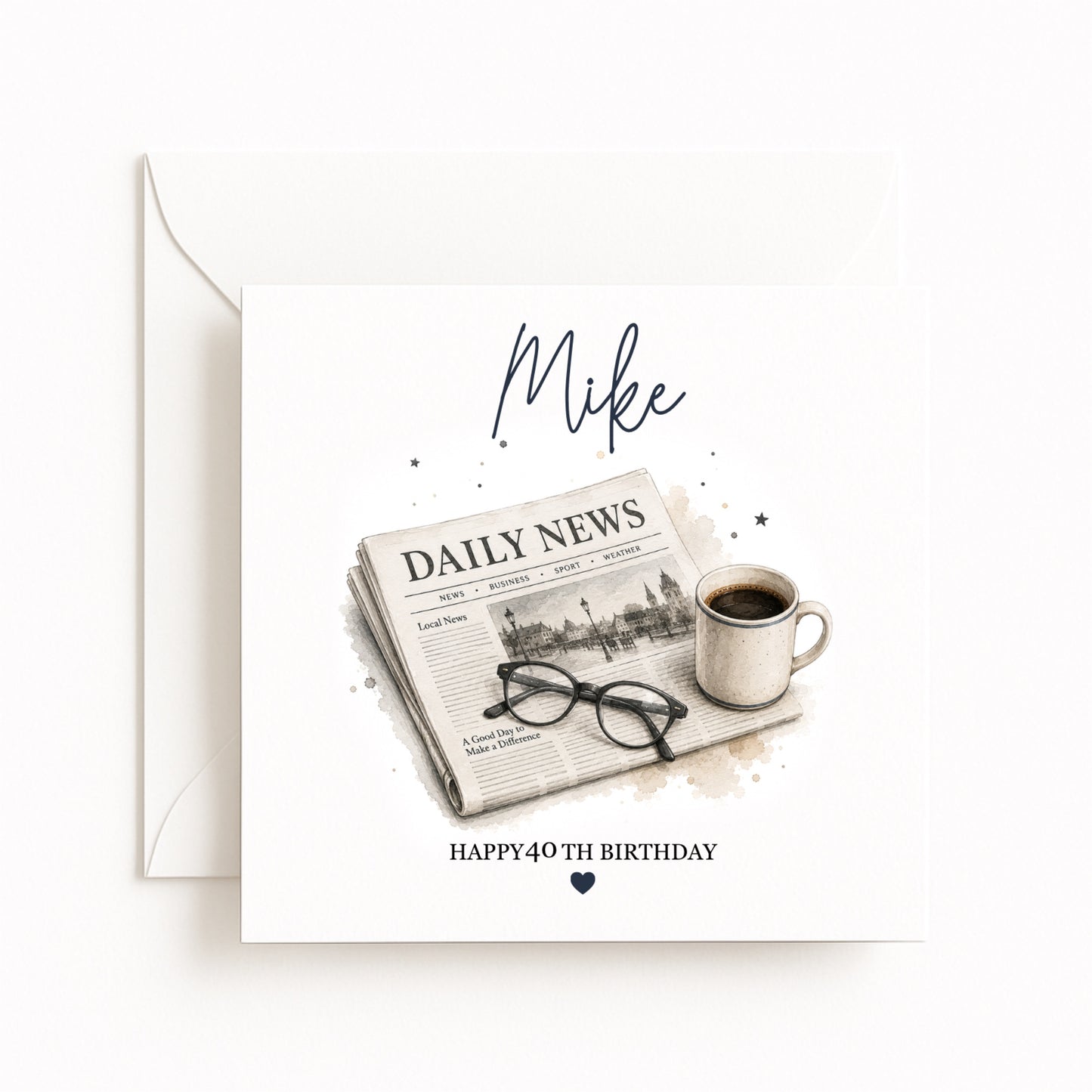 Personalised Newspaper Birthday Card