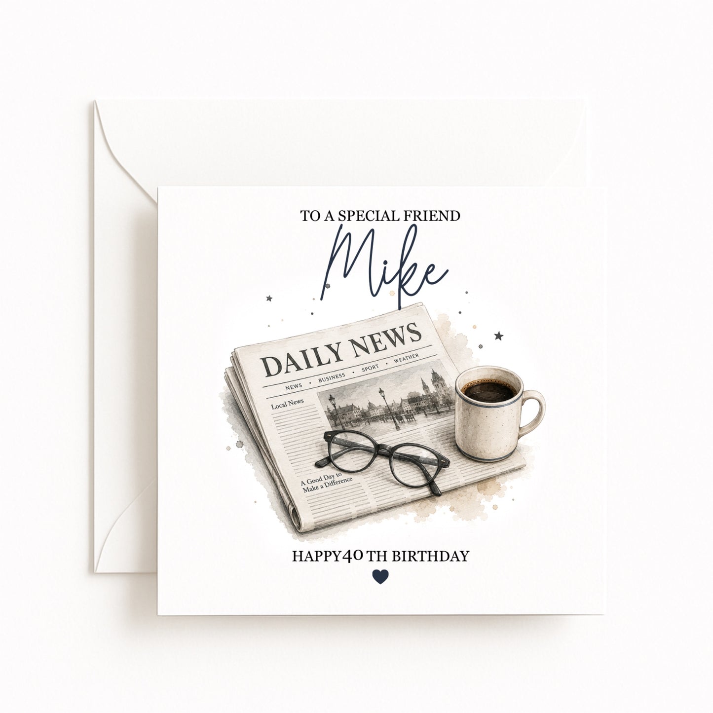 Personalised Newspaper Birthday Card