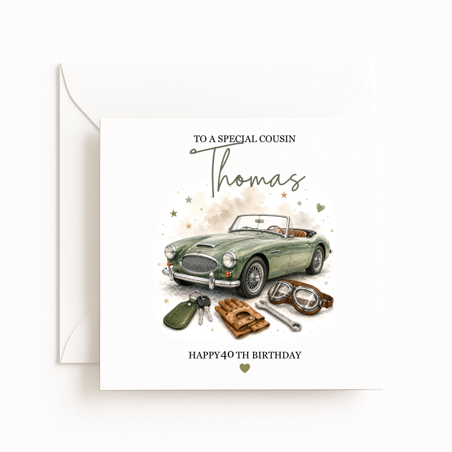 Personalised Vintage Car Birthday Card