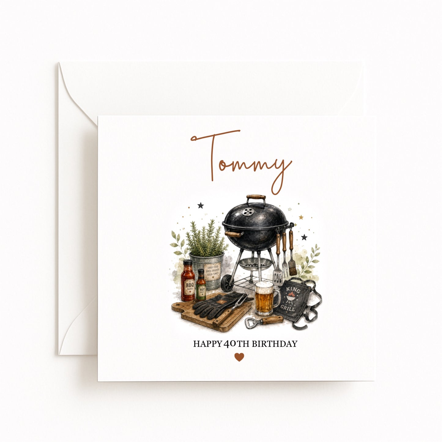 Personalised BBQ Birthday Card