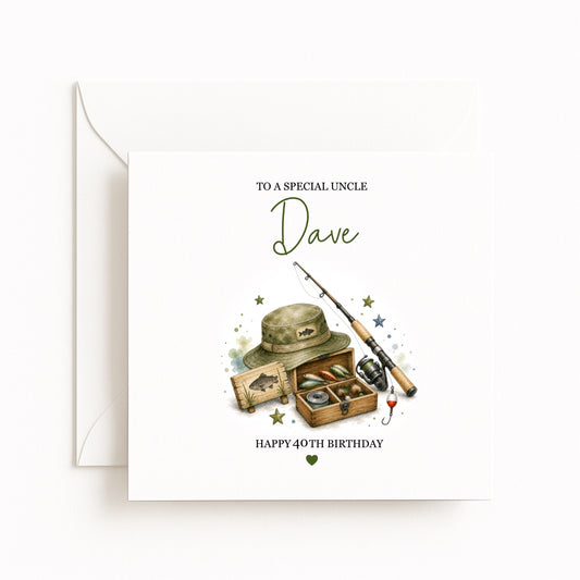 Personalised Fishing Birthday Card