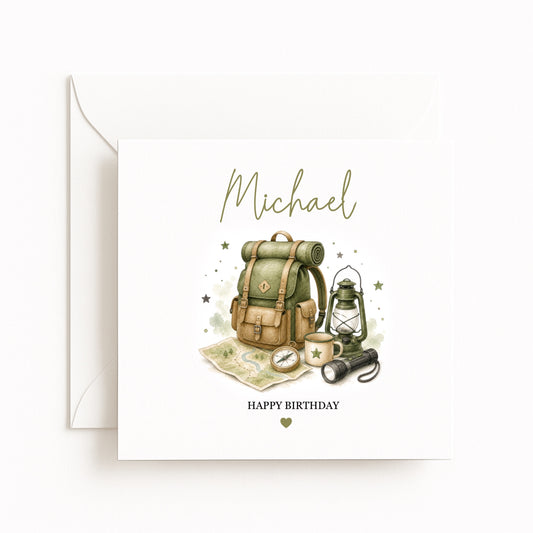 Personalised Hiking Birthday Card