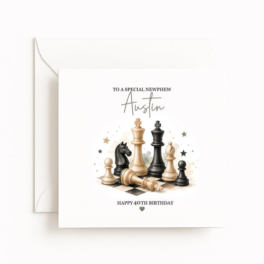 Personalised Chess Birthday Card