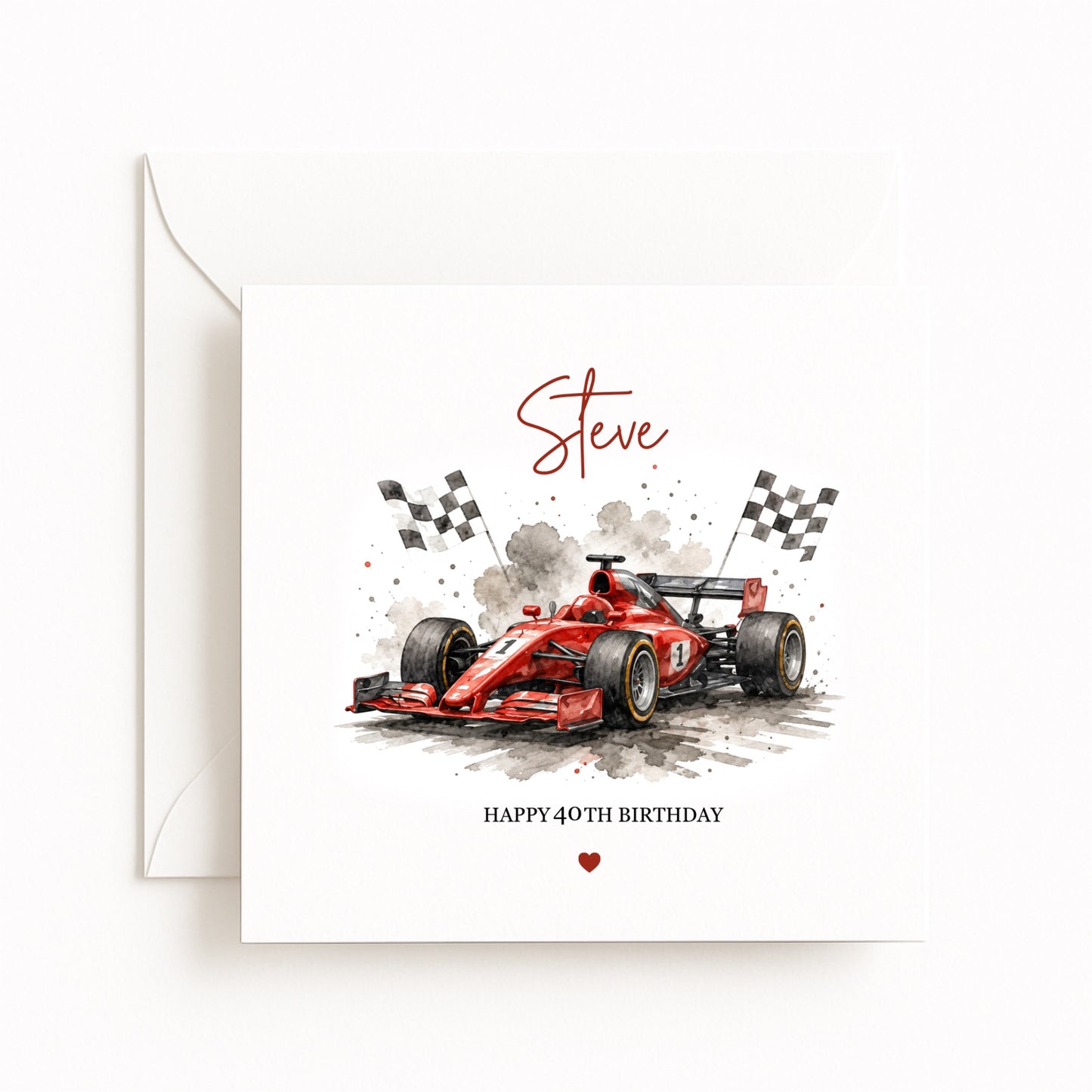 Personalised Racing Car Birthday Card