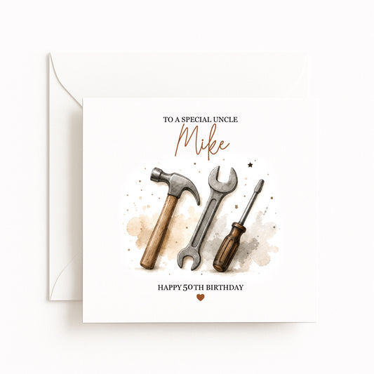 Personalised Tools Birthday Card