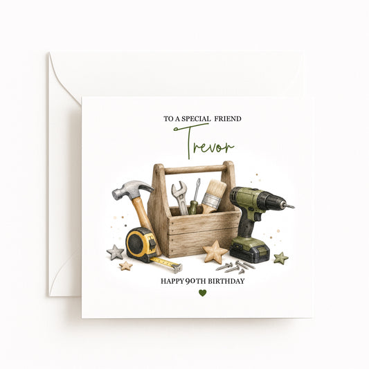 Personalised DIY Tool Box Birthday Card