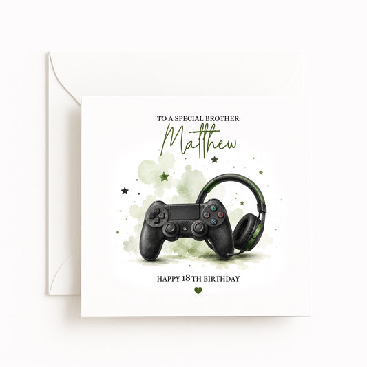 Personalised Gamer Birthday Card