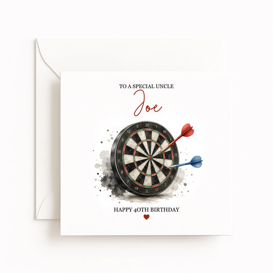 Personalised Darts Birthday Card