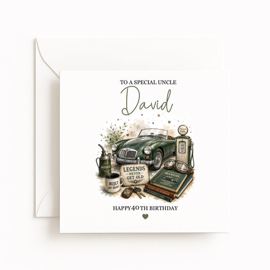 Personalised Classic Car Birthday Card