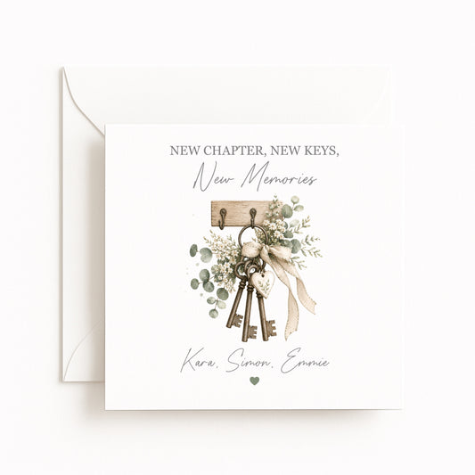 Vintage Keys New Home Card