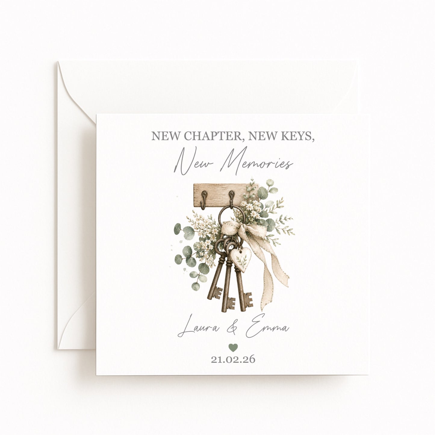 Vintage Keys New Home Card