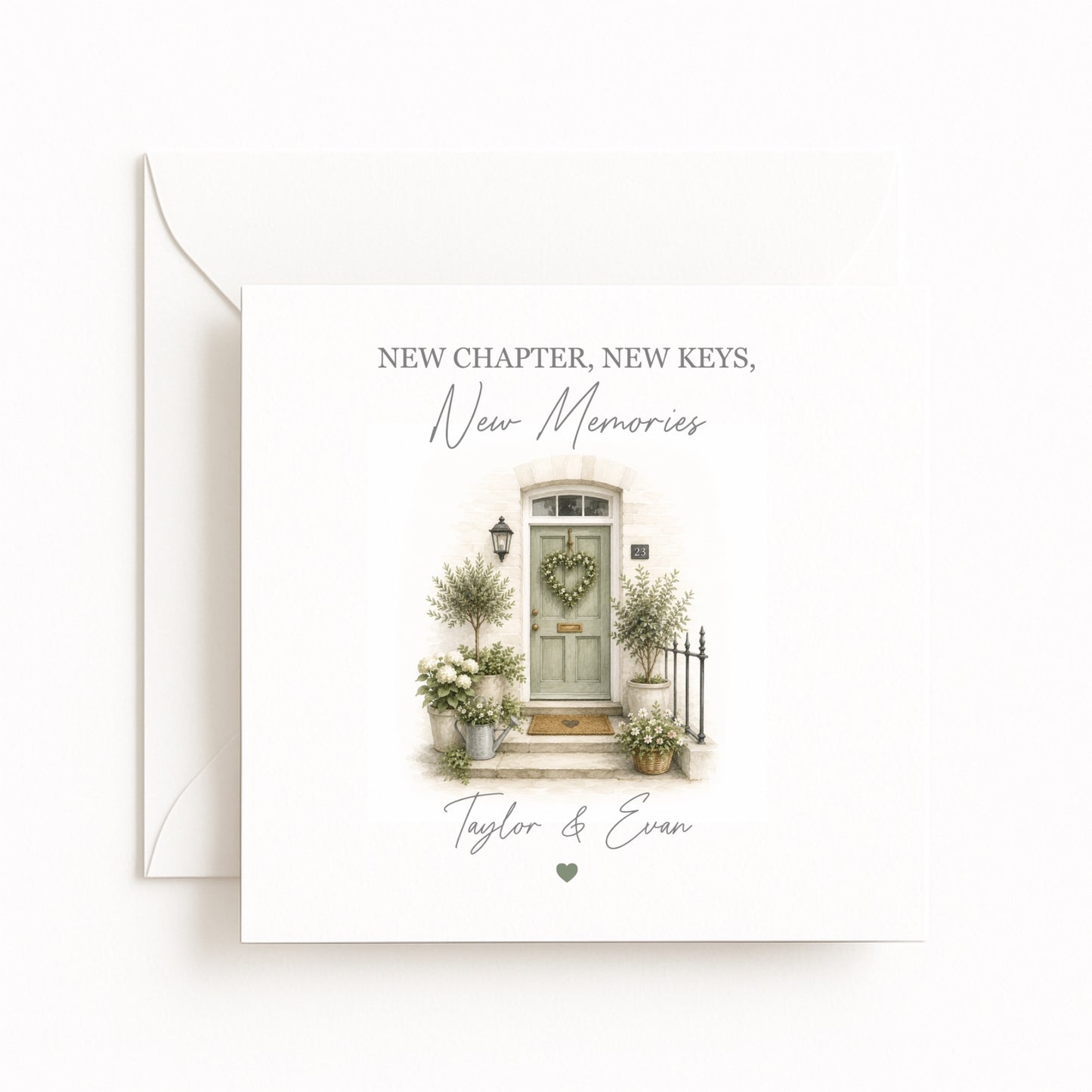 Heart Reef Green Door New Home Card