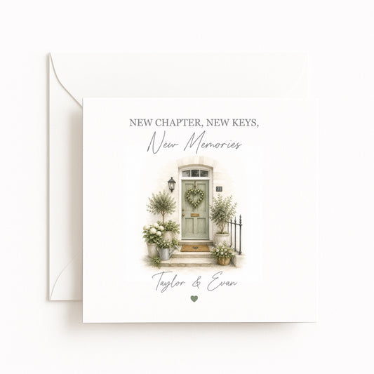 Heart Reef Green Door New Home Card