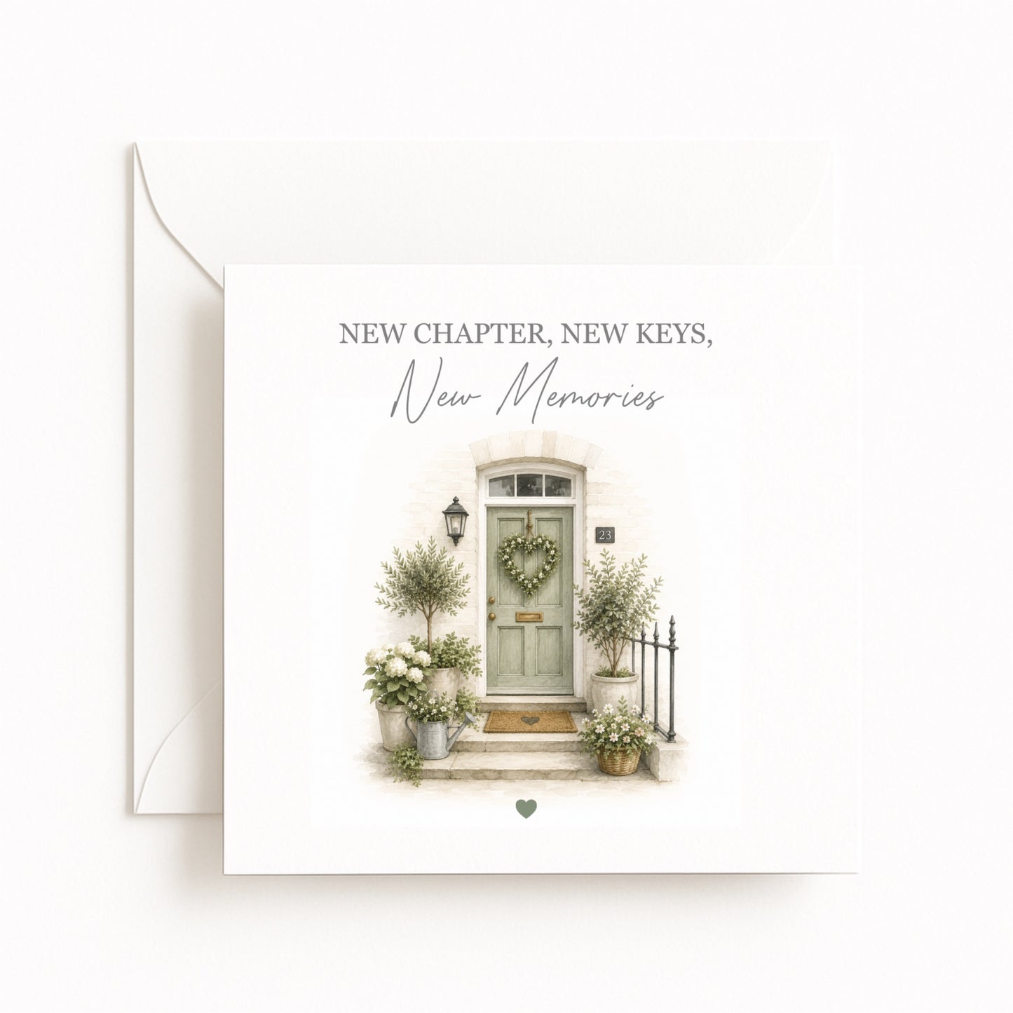 Heart Reef Green Door New Home Card
