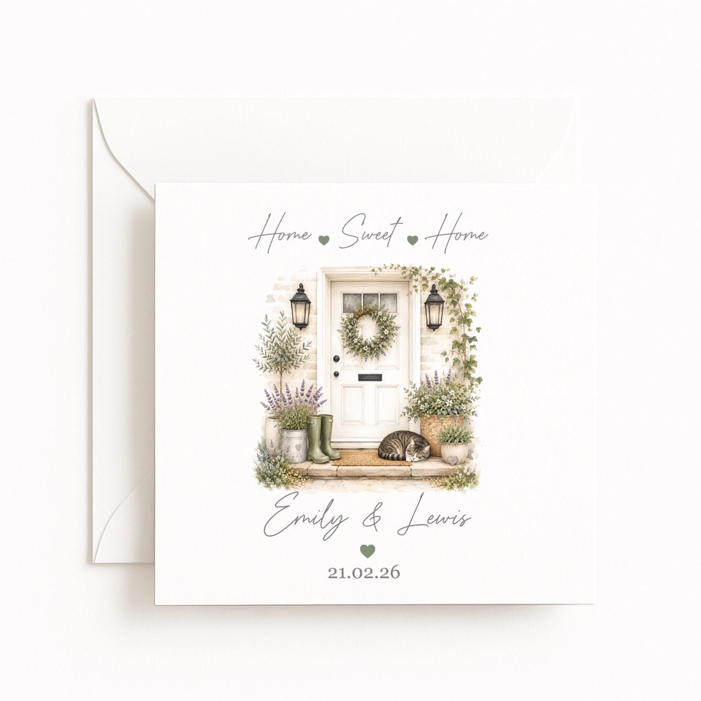 White Front Door Card