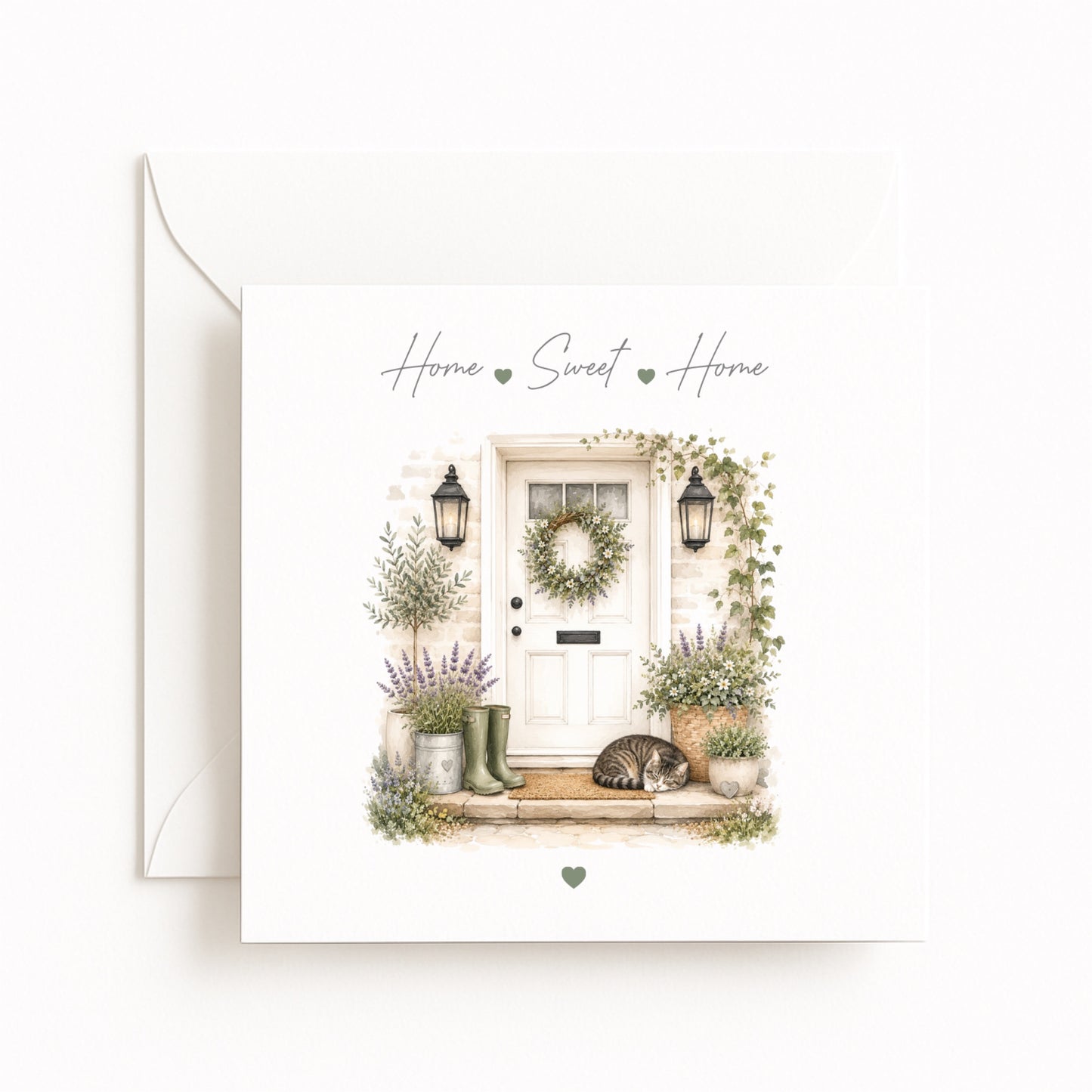 White Front Door Card