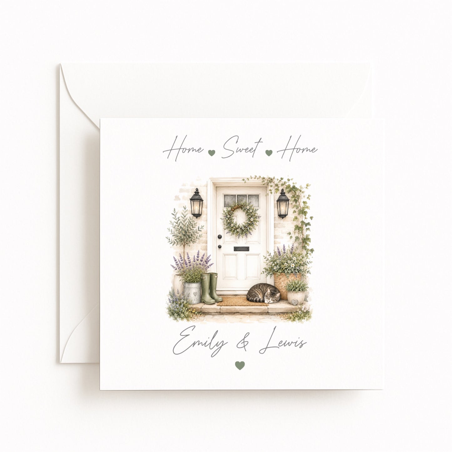 White Front Door Card