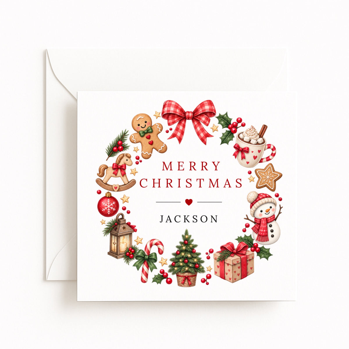 Festive Classics Wreath Christmas Card