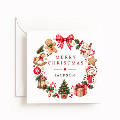 Festive Classics Wreath Christmas Card
