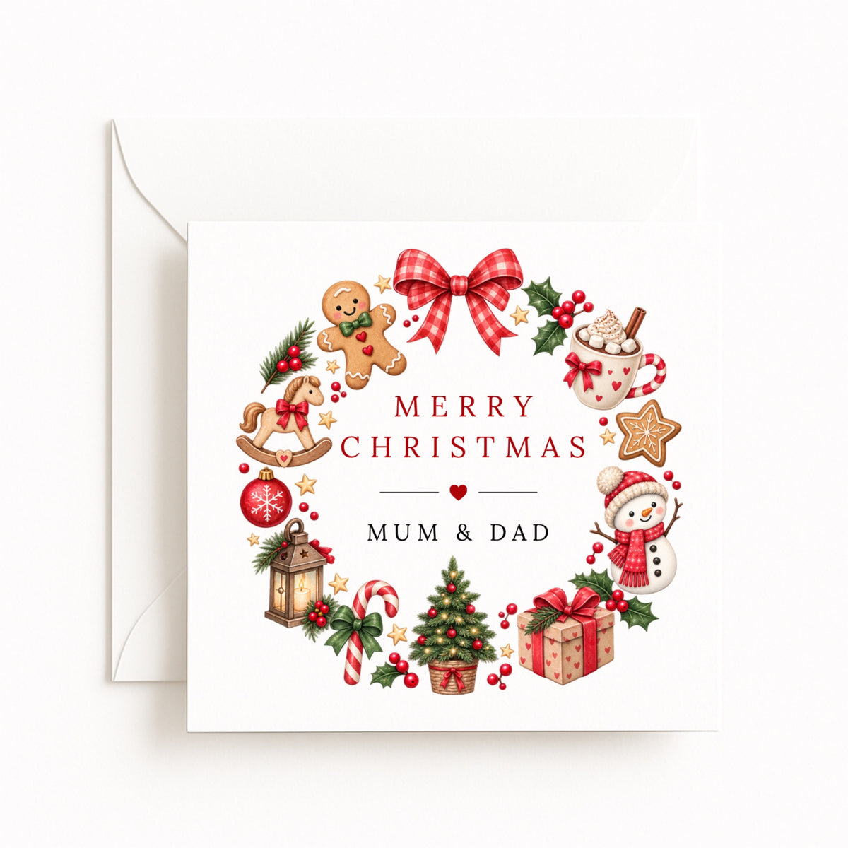 Festive Classics Wreath Christmas Card