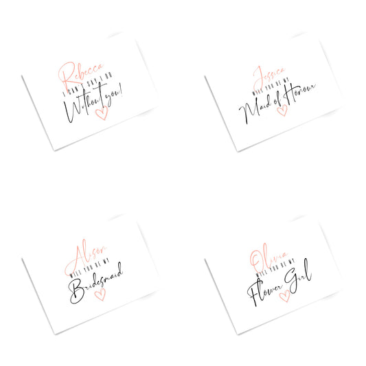 Personalised Bridal Party Cards