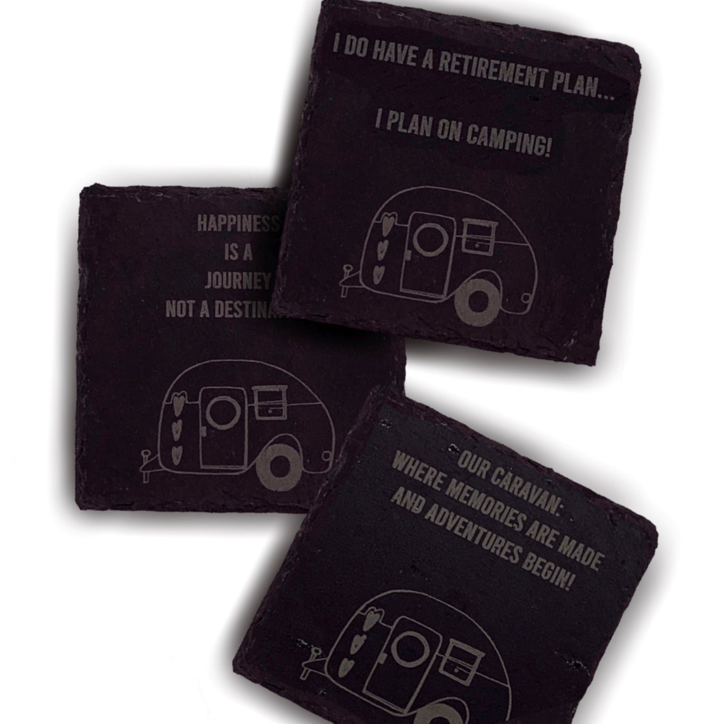 Caravan Themed Slate Coasters
