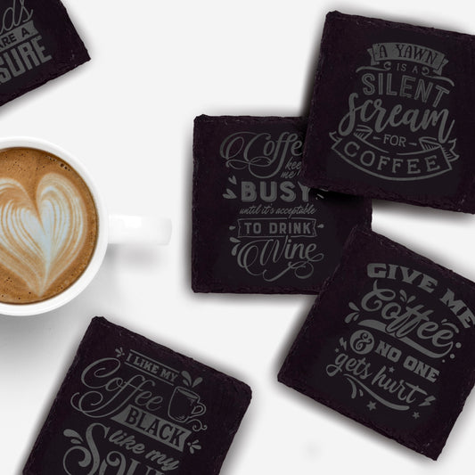 Coffee Quote Slate Coasters