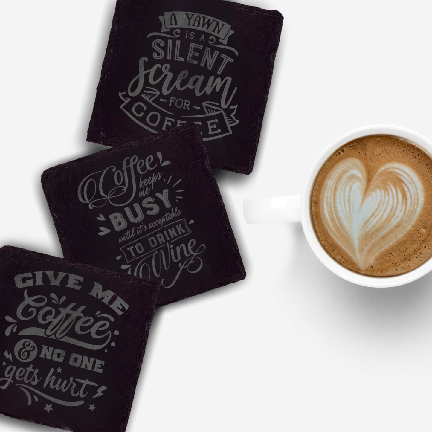 Coffee Quote Slate Coasters