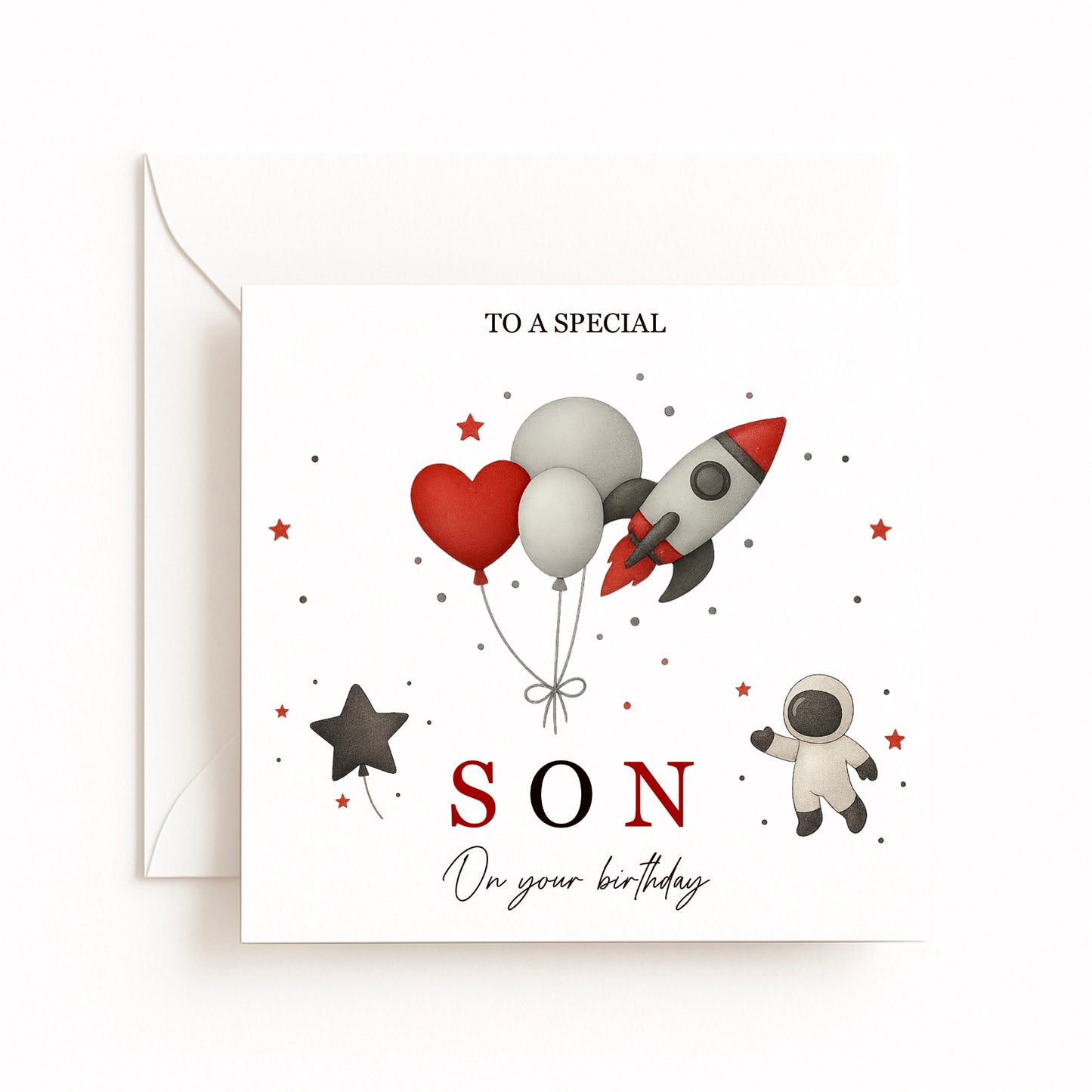 Personalised Rocket & Astronaut Birthday Card