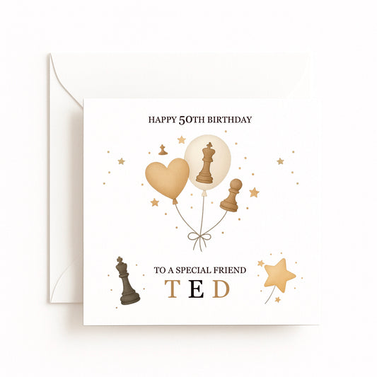 Personalised Chess Birthday Card