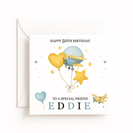 Personalised Plane Birthday Card
