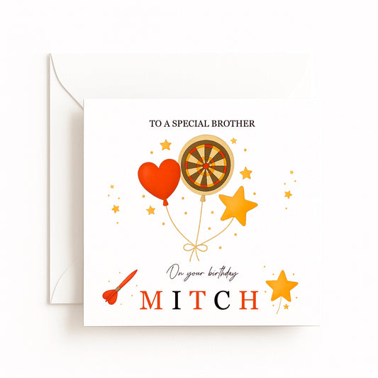 Personalised Darts Birthday Card