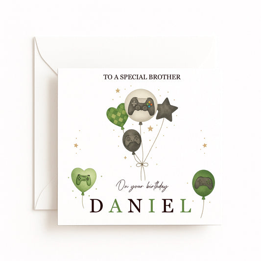 Personalised Gamer Birthday Card
