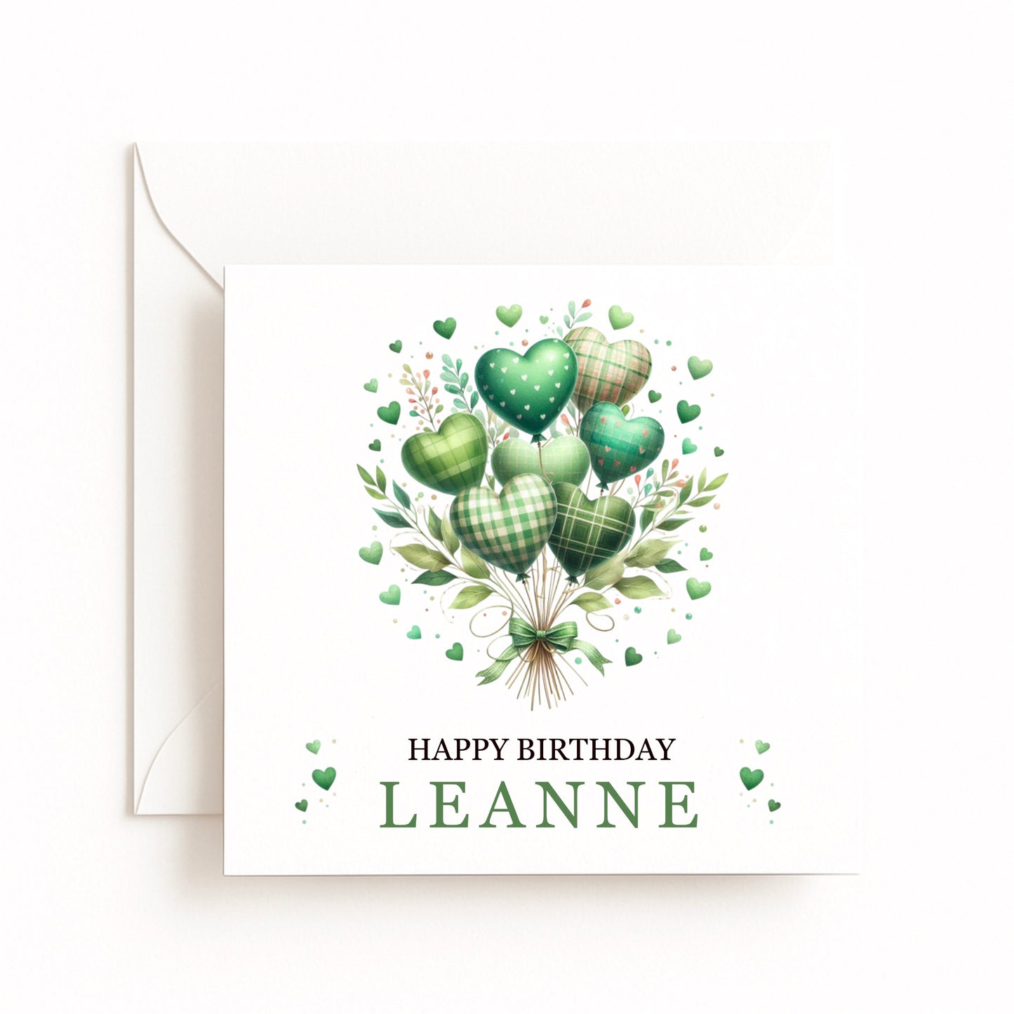 Personalised Birthday Green Balloon Card