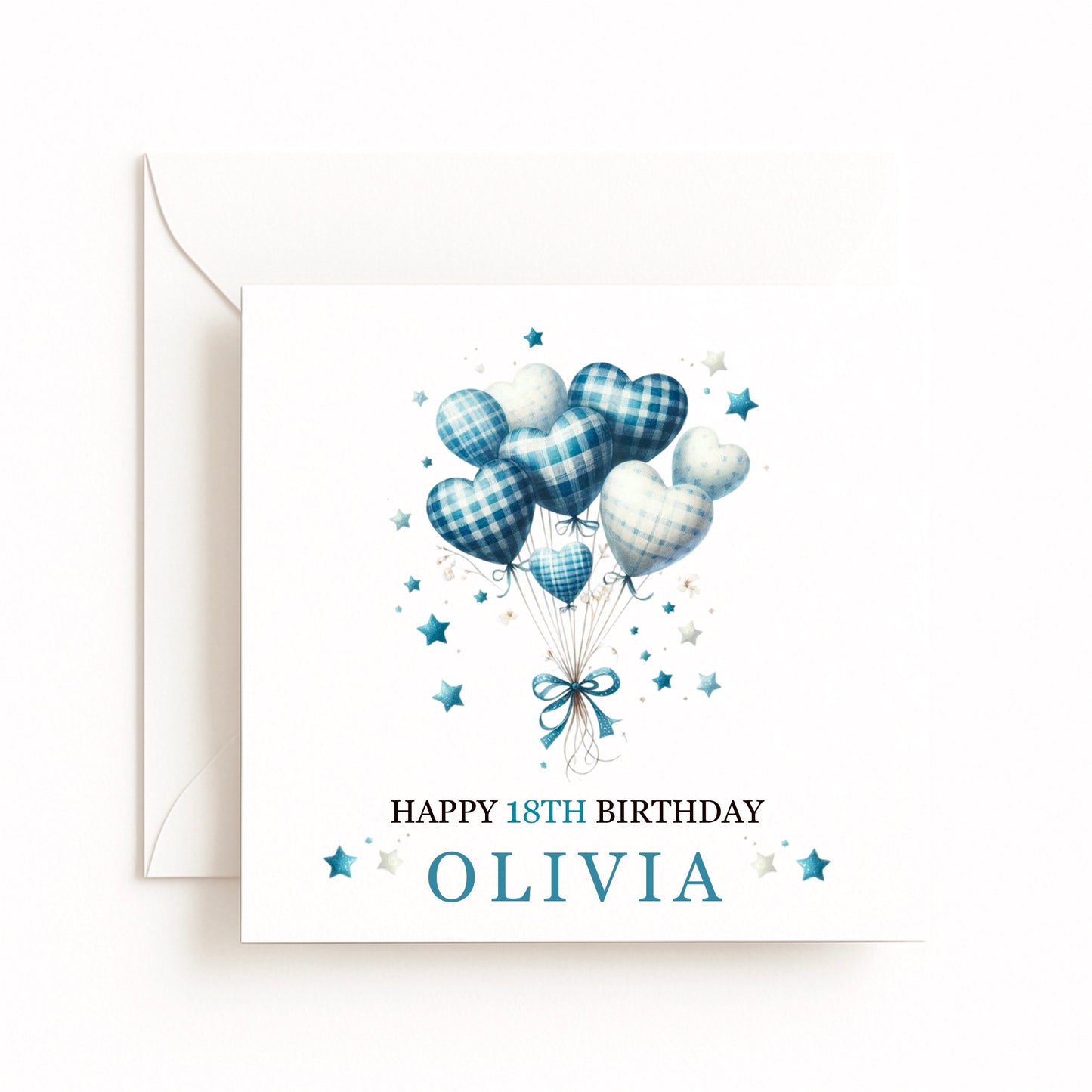 Personalised Birthday Blue Balloon Card