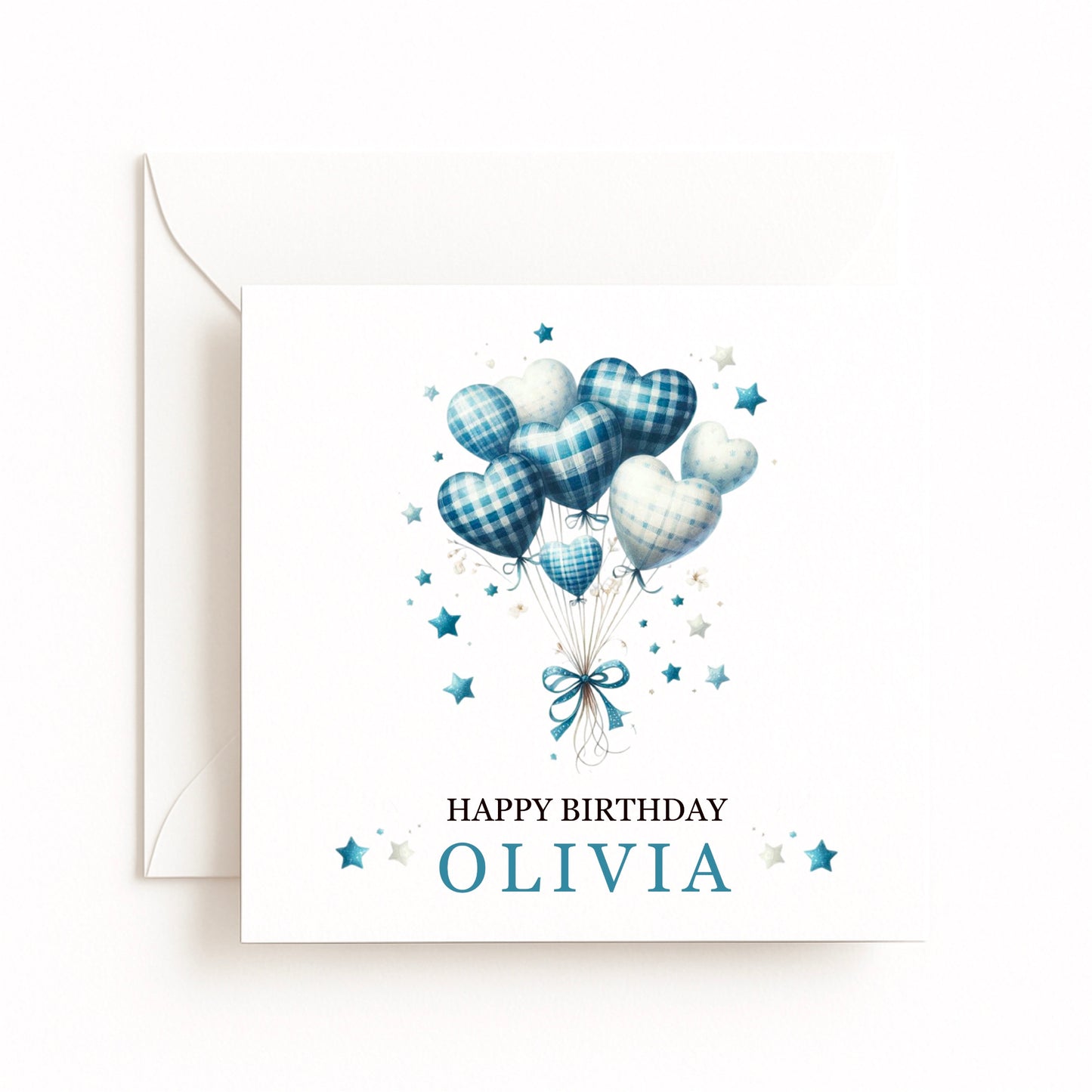 Personalised Birthday Blue Balloon Card
