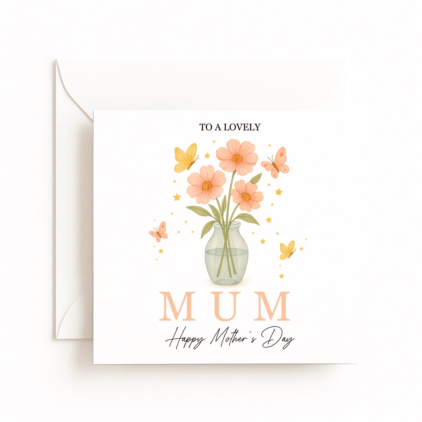 Peach Flowers in Vase Card